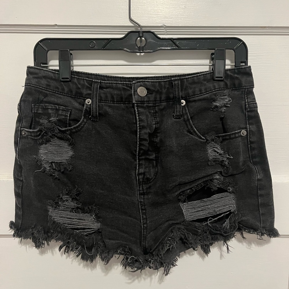 Black Jean Shorts